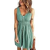 BTFBM Summer Dresses for Women 2026 Casual Spring Clothes Sleeveless Crewneck Beach Vacation Outfits Mini Flowy Sun Dress