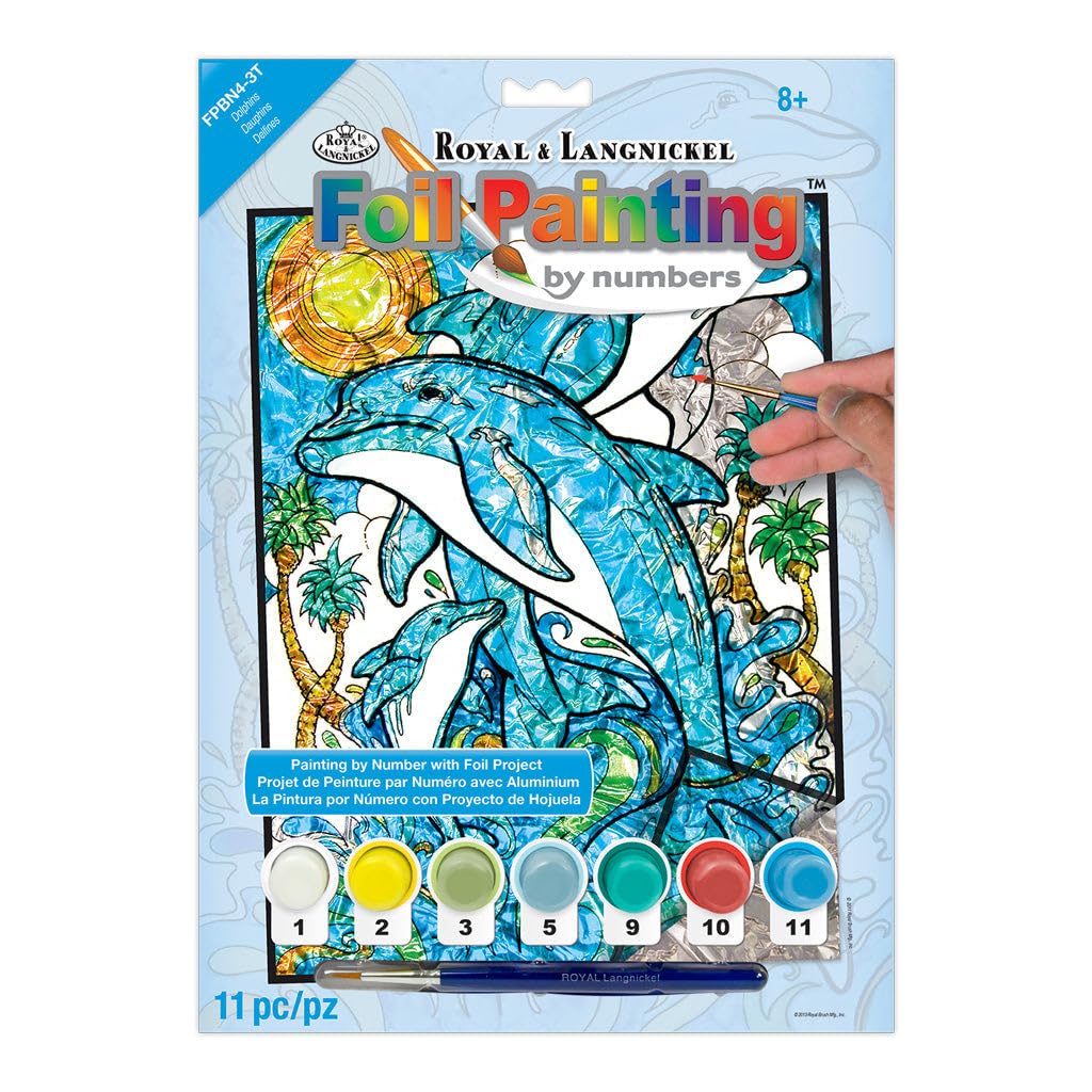 Royal & Langnickel FPBN-4 Foil Dolphins Paint by Numbers Kit