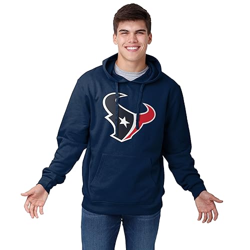 FOCO Houston Texans NFL Mens Solid Team Logo Hoodie - S