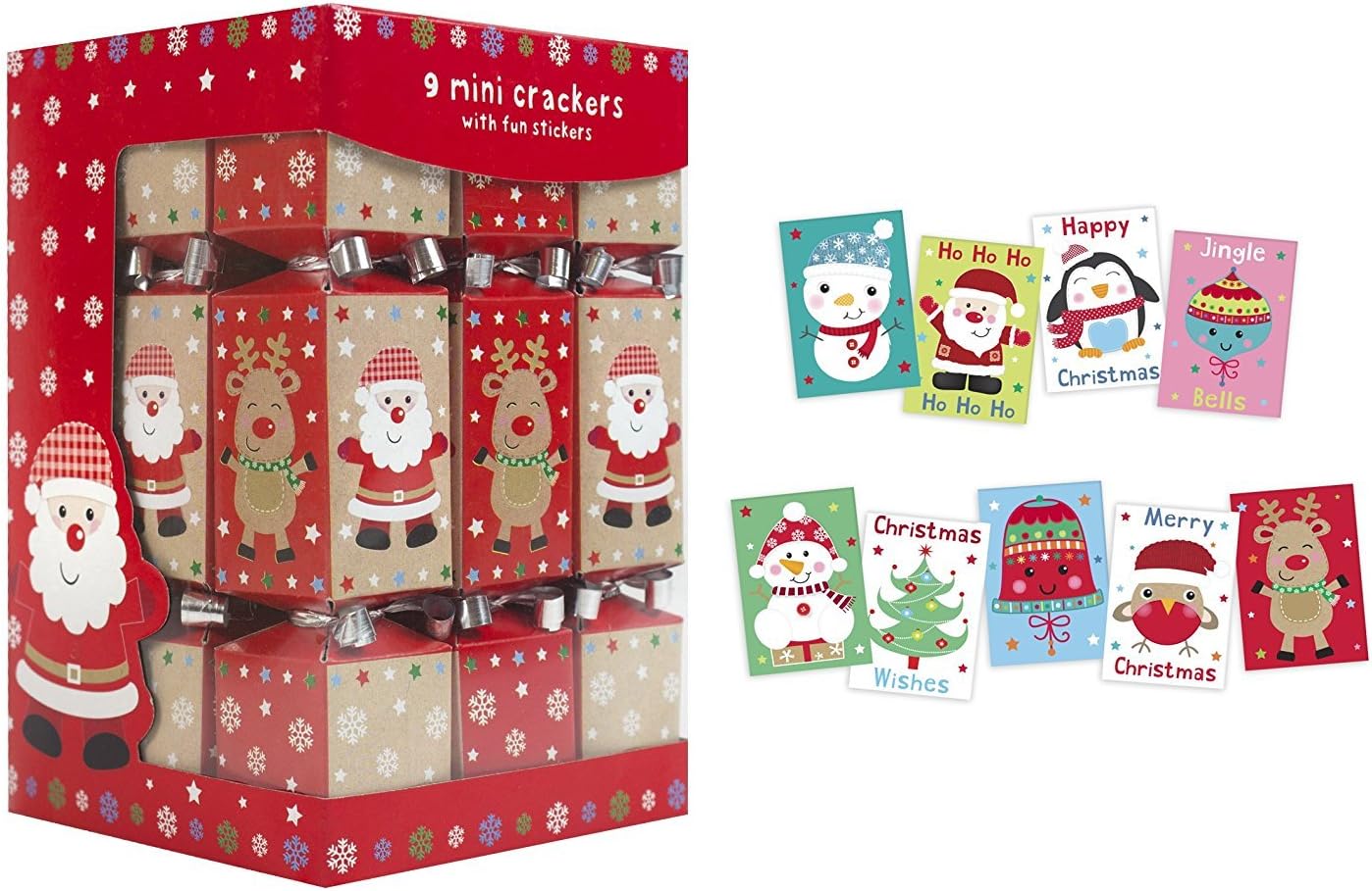 9 Mini Santa & Reindeer Christmas Crackers Amazon.co.uk Kitchen & Home