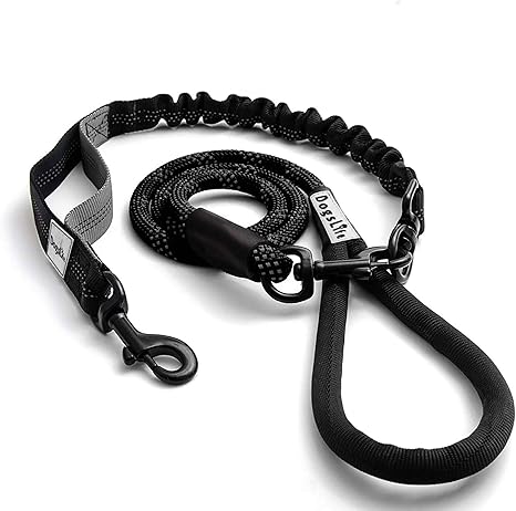 A Dogs Life - Correa elástica para perro con cuerda reflectante para mayor seguridad