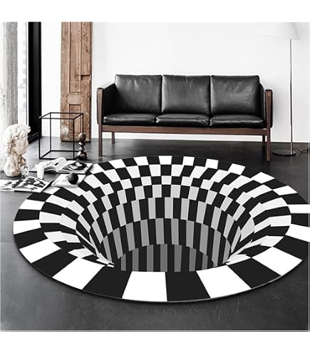 3D Fußmatte Mit Optischer Täuschung – Endloses Abgrund-Muster, Rutschfest, 60x90 Cm, Waschbar, Für Eingang, Wohnzimmer & Flur – Kristallsamt