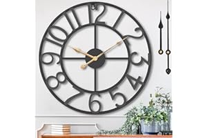 Wall Clocks for Home Decor,Large Wall Clock Oversized with Arabic Numeral Horloge Murale Decorative,14 inch Industrial Vintag