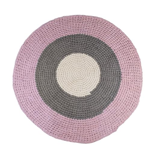 Sebra runder Häkel-Teppich aus 100% Baumwolle in zarten ...