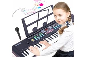 SEMART keyboard piano 61 key electric piano digital w/stand microphone electronic keyboards musical toy gifts for kids beginners