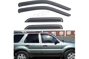 LQQDP 4pcs Front+Rear Smoke Sun/Rain Guard Outside Mount Tape-On Window Visors Compatible with 01-12 Escape 08-11 Tribute 05-11 Mercury Mariner