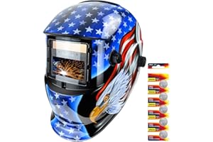 JustHot Welding Helmet Auto Darkening Welding Hood Solar Powered True Color Welding Mask 4/9-13 Adjustable Shade for Tig Mig Arc Weld Plasma Cut Grinding (JH-HD55)