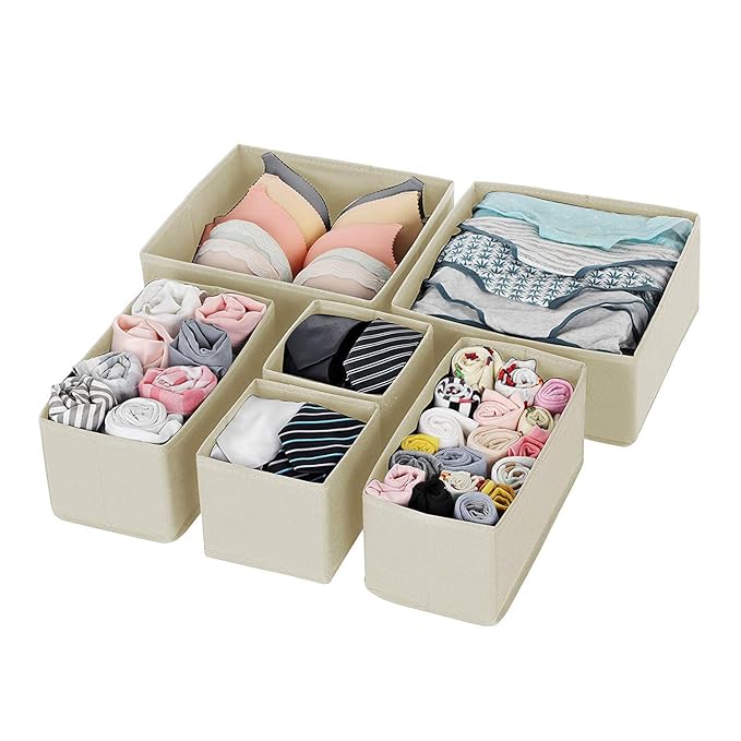 House of Quirk Foldable Cloth Storage BoxCloset Dresser Drawer Organizer Cube Basket Bins