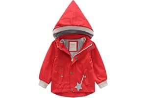 BINIDUCKLING Kids Rain Jacket Toddler Raincoat Girls Boys Spring Jacket 2-10 Years
