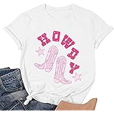 Howdy Shirt for Women Vintage Rodeo Cowgirl Graphic T-Shirt Western Country Concert Tee Tops
