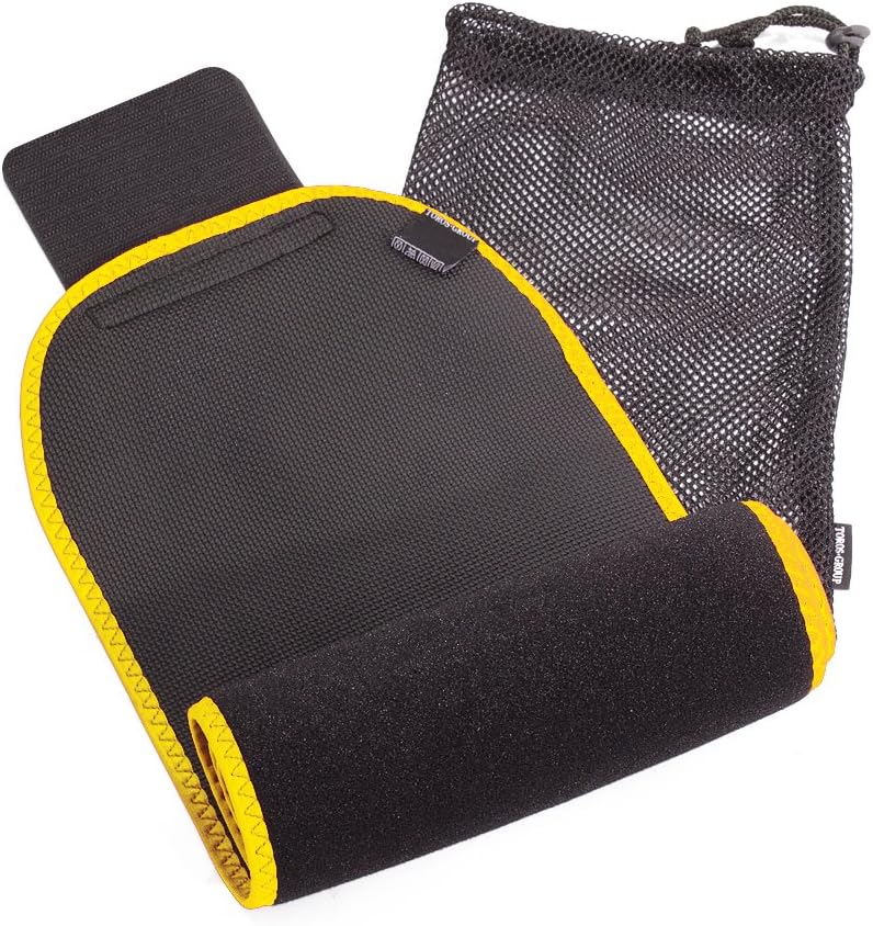Waist Trimmer Neoprene Ab Slimming Belt - Belly Fat Burning Sauna X-Large Black- Yellow