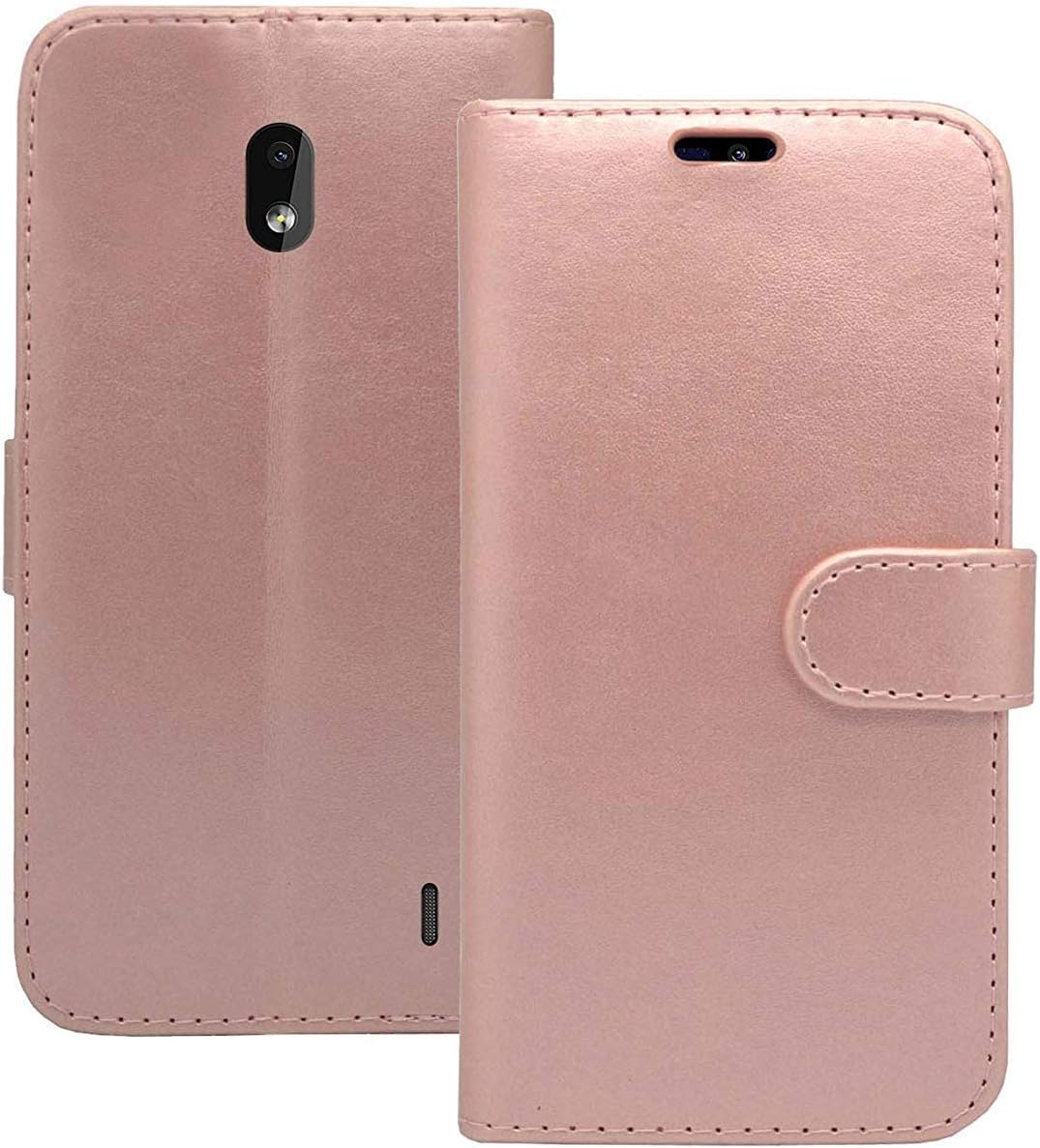 Case Compatible With For Nokia 2.2 Rose Gold Wallet Flip PU Leather Stand Card Slot Pouch Phone Cover
