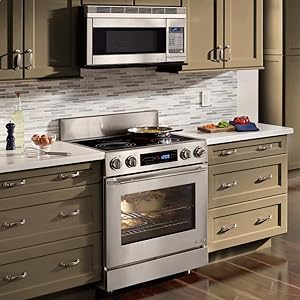 1.1 Cu. Ft. Over-the-Range Convection Microwave with Digital Touchscreen Display and 2-Level Cooking Rack: Stainless Steel