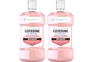 Listerine Clinical Solutions Gum Health Antiseptic Mouthwash, Antigingivitis & Antiplaque Oral Rinse Kills Germs for Healthier Gums, Reduces Gingivitis in 1 Week, ICY Mint, Twin Pack, 1 L, 2 Pack