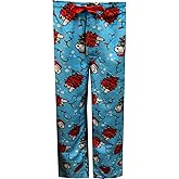 MJC Mens Peanuts Snoopy Light Blue Plush Christmas Lounge Pant