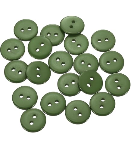 Leekayer 500 Pcs Resin Sewing Buttons - 11.5mm (0.43") 4-Hole Flat Back Green Buttons For DIY Crafts & Clothing