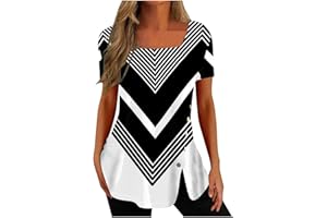 LEODYE Womens Tops Dressy Casual Short Sleeve Summer Tops Vintage Flower Print Tshirts Trendy Round Neck Tshirts Tunic Tops