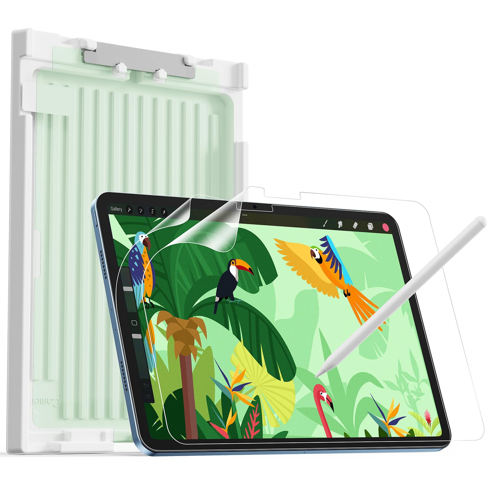 Photo 1 of ESR 2 Pack Paper-Feel Screen Protector for iPad A16 11th/10th Generation (11Inch/10.9, 2025/2022), Write and Draw Like on Paper, Scratch Protection with Easy Application Tray, Thin and Responsive