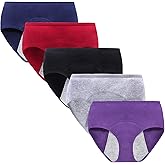 Anktry Big Girl's Cotton Menstrual Period Panties Teens Breathable Leak-Proof Briefs Women Postpartum Underwear