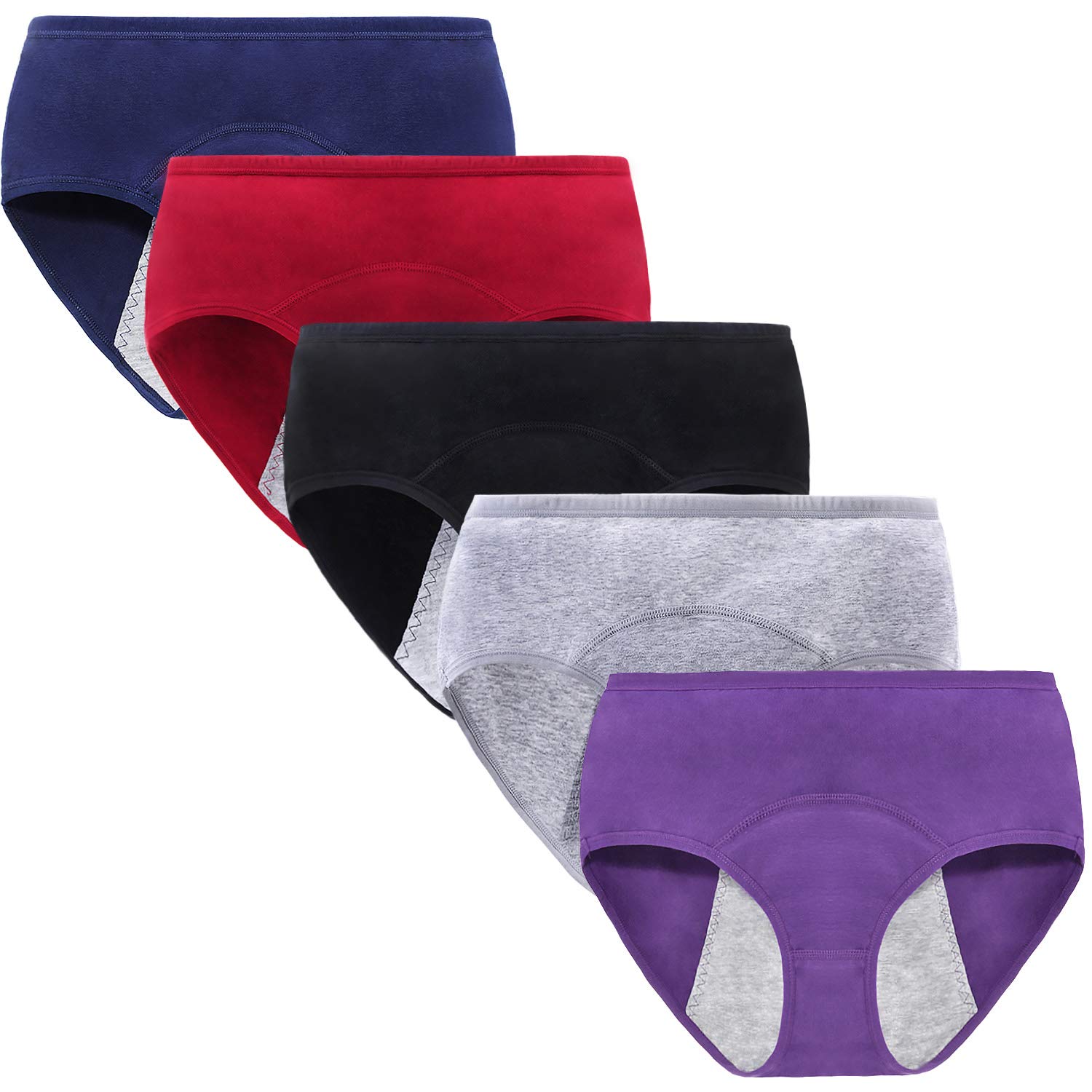 Anntry Big Girl's Protective Cotton Menstrual Period Panties Teens Breathable Leakproof Briefs Women Postpartum Underwear(Must Wear with Pad or Tampon)