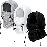 JaGely 3 Pcs Winter Balaclava Face Mask for Women Men Ski Mask Flannel Hood Warm Face Cover Hat Scarf Wind Resistant Beanie
