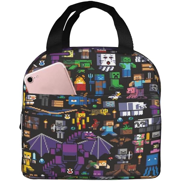 Zaino Minecraft Chibi Ufficiale Con Personaggi Steve, Creeper E Drago Ender – 43 Cm Per Scuola, Laptop E Viaggi