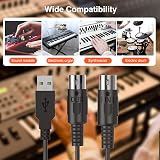 LEKATO USB MIDI Cable 5 Pin 6.5Ft In/Out Interface Indicator Light MIDI view 7