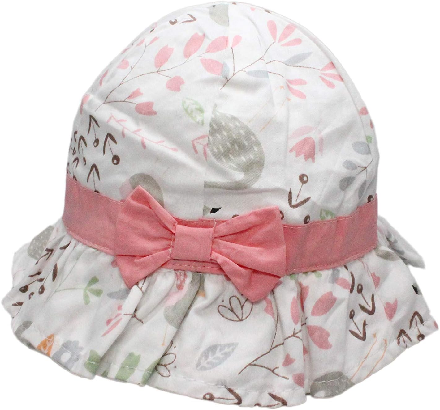 Ruhi Kids Girls Flower Floral Bow Bucket Sun Hat with Chin Strap
