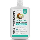 Nano-Hydroxyapatite Oil Pulling Whitening Mouthwash for Teeth and Gums, Natural &amp; Organic, Whitens Teeth, Enamel Care, Freshens Breath &ndash; Smooth &amp; Non-Greasy &ndash; for Adults &amp; Kids &ndash; 8oz