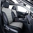 coverdream Custom Fit Seat Covers for Toyota RAV4 Limited,XLE,SE,Platinum,Adventure 2013 2014 2015 2016 2017 2018,Full Coverage Leather Seat Protector (Full Set,Black/Gray)