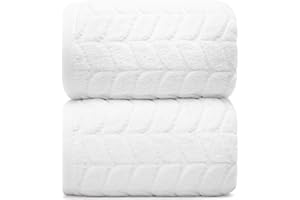 Alusa Home Ultra Soft & Stylish 700 GSM Luxury Bath Sheets | Pack of 2 | Extra Large 35x70 Inches | 100% Zero-Twist, Long-Staple Cotton | Remarkably Absorbent (White)