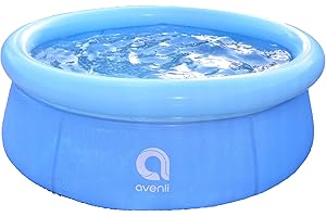 JLeisure Avenli 12014 5.5 Foot x 20 Inch 1 to 2 Person Capacity Prompt Set Kids Above Ground Inflatable Outdoor Backyard Kiddie Swimming Pool, Blue