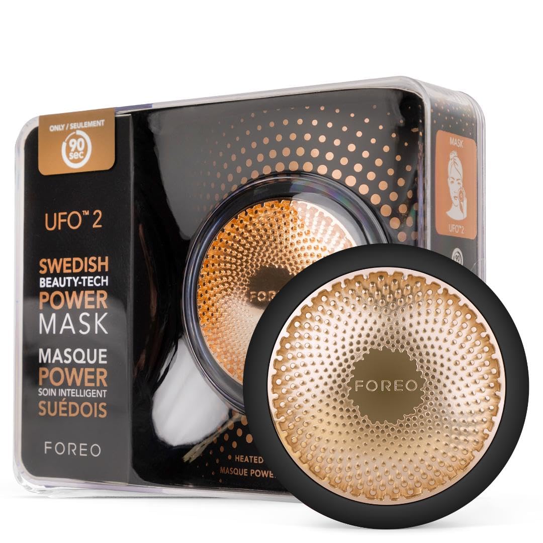 Foreo Ufo 2 Full Facial Led Mask Treatment, Full Led Spectrum & Red Light Therapy, Face Masks Beauty Treatment, Warming, Cooling, Face Massager, Moisturiser, Increased Skin Care Absorption, Black