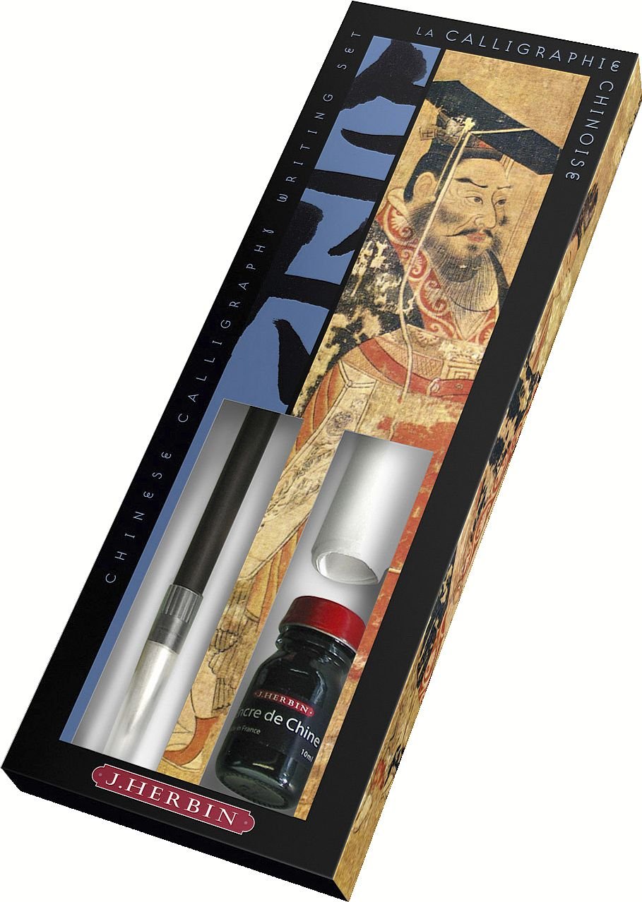 Jacques Herbin 28109T - ''Chinese Calligraphy'' set including a Chinese brush - one sheet of Chinese paper - a bottle of Chinese ink and instructions. — image 1
