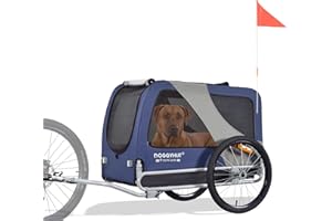 DOGGYHUT® Premium XL Pet Bike Trailer for Large Dog or Multiple Small Dogs, Up to 100 lbs,Dog Bicycle Carrier,Low Center of Gravity,Easy Folding Frame Cart