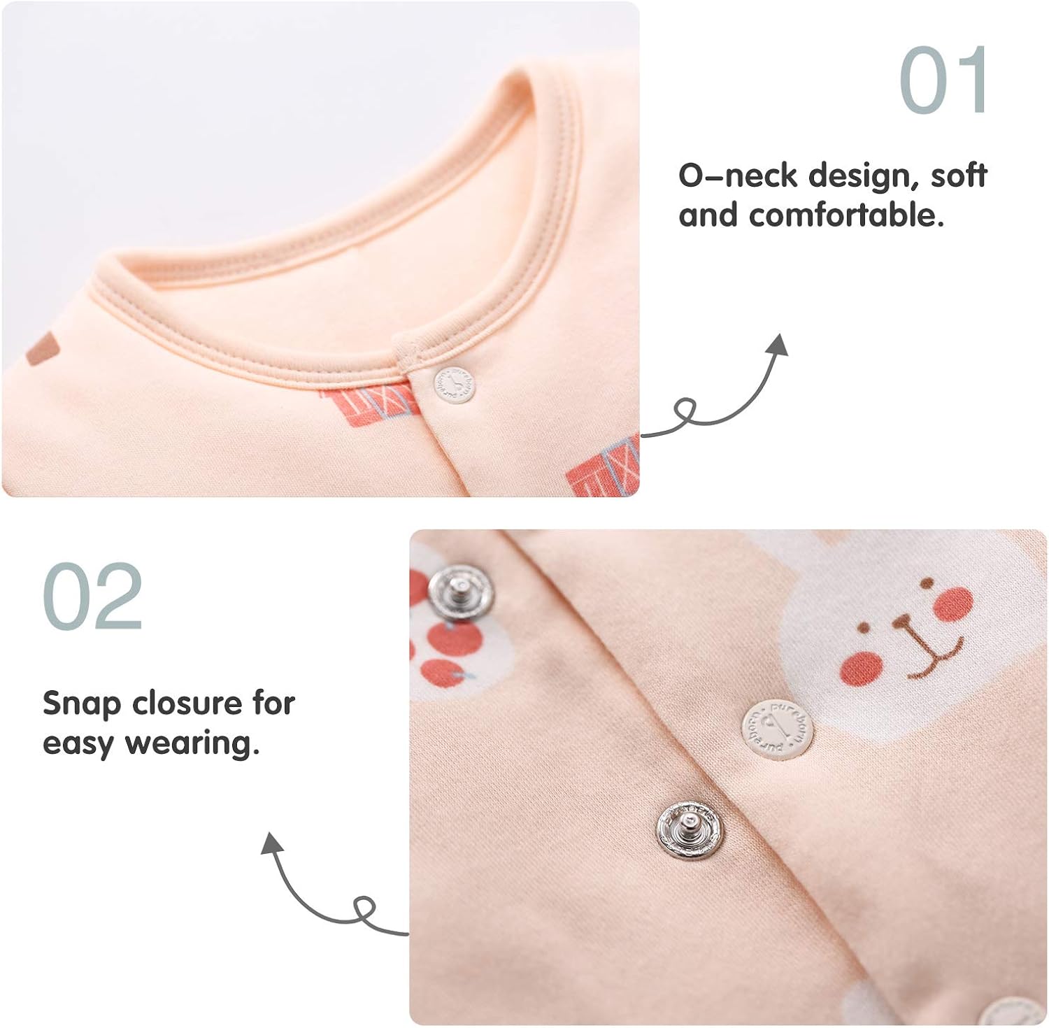 pureborn Unisex Baby Sleepsuit Thick Winter Warm Cotton Robe Snowsuit for Infant Boys Girls 0-24 Months: Clothing