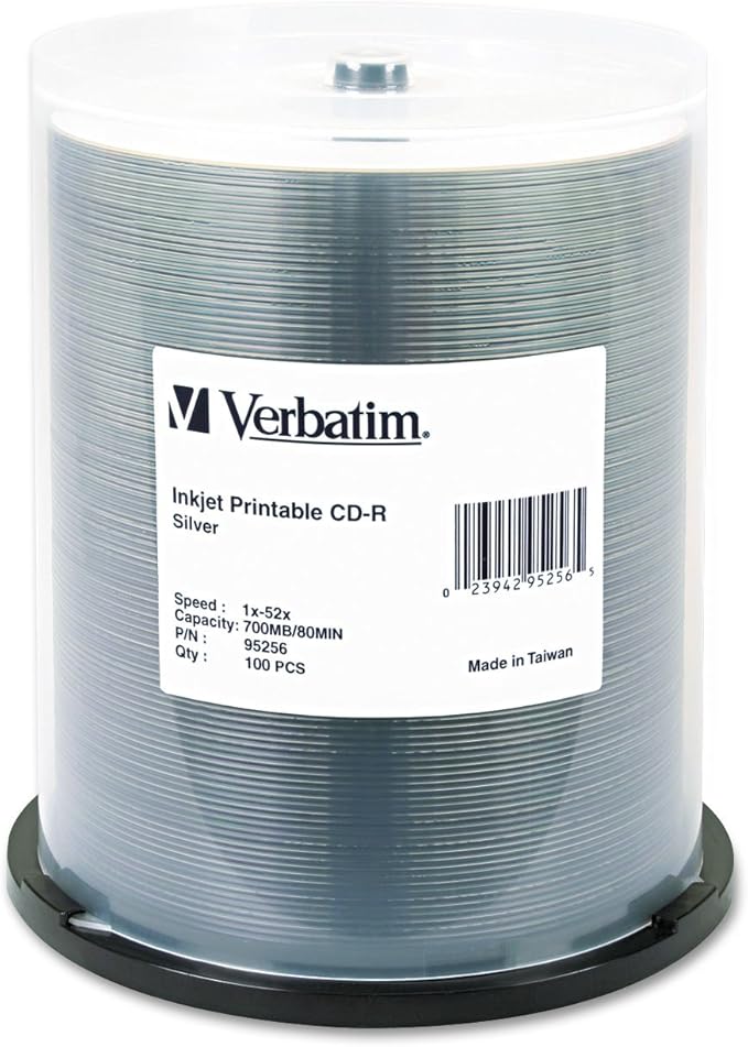 Amazon VER95256 Verbatim CD R 700MB 52X DataLifePlus Silver amazon-ver95256-verbatim-cd-r-700mb-52x-datalifeplus-silver