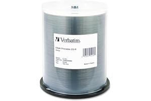 Verbatim CD-R 700MB 52X Silver Inkjet Printable Recordable Media Disc - 100pk Spindle