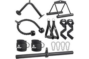 Workout Cable Machine Attachment for Home Gym, SERTT LAT Pulldown Attachments, Cable Accessories for Weight Training, Straigh