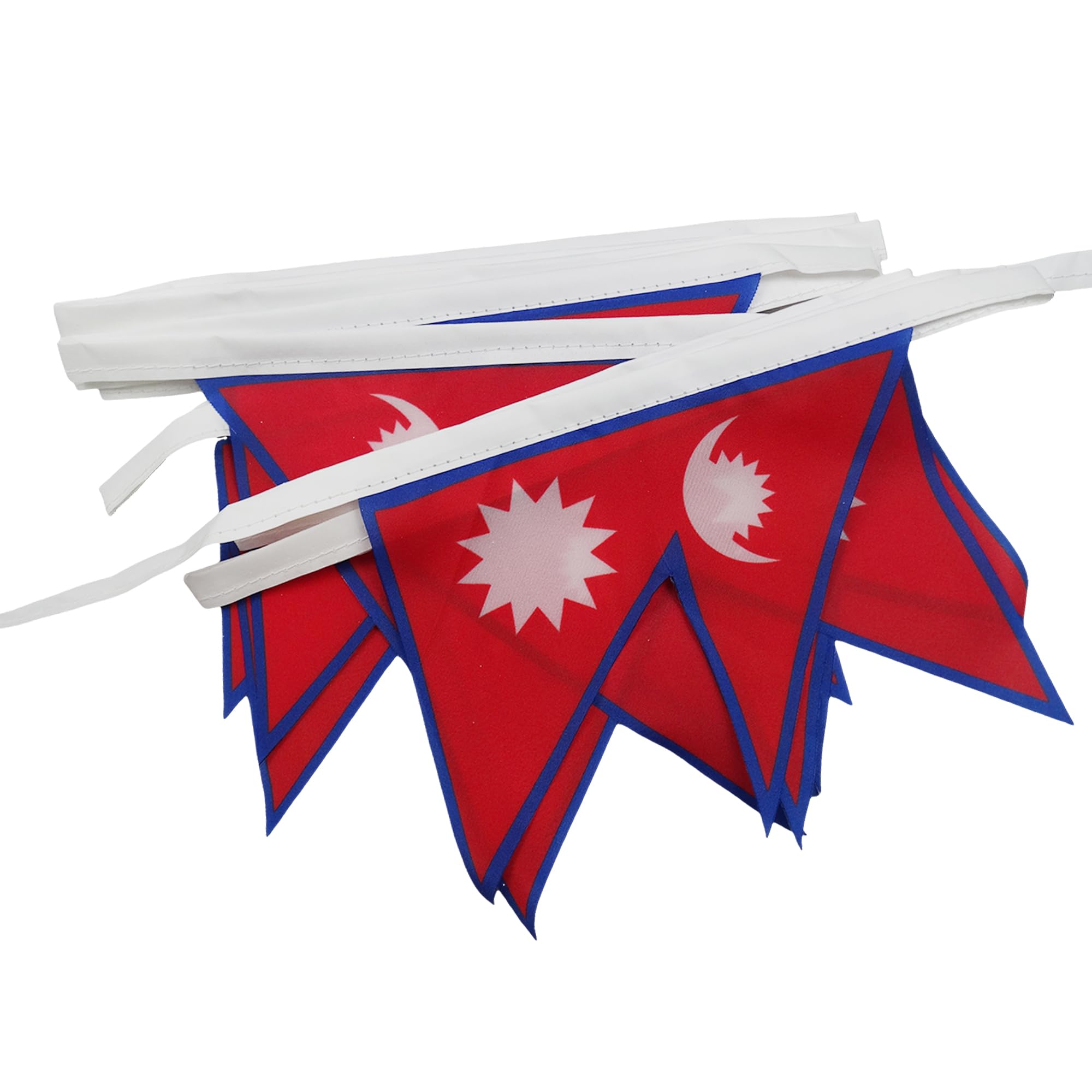 AZ FLAG Nepal Bunting Flag, 20 Ft Garland with 20 Small Nepalese Flags 8'' x 6'', 100% Polyester String Pennant, 6 meters