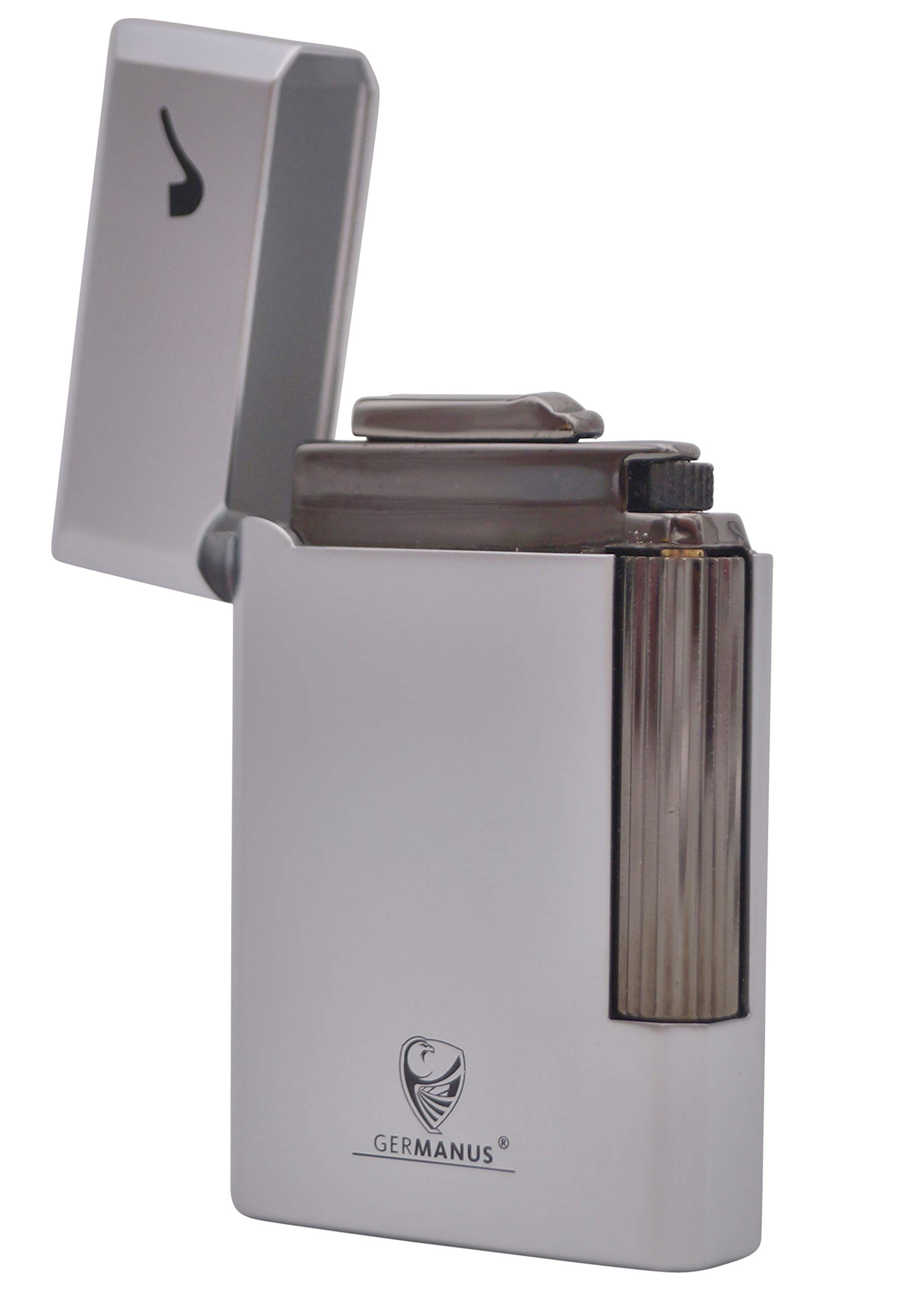 GERMANUS Pipe Lighter Solid Metal Silver