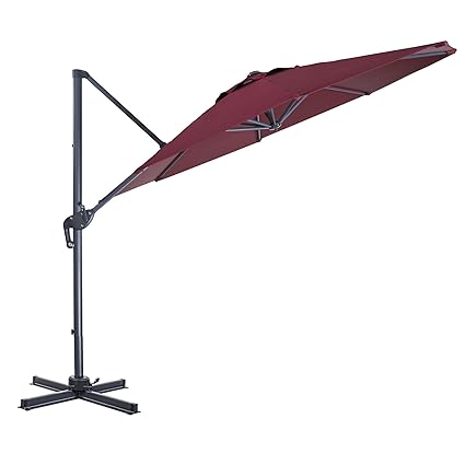 Warm Harbor Aluminum Patio Umbrella With Push Button Tilt And Crank 180 Gsm Fabric 8 Steel Ribs 9 Ft Beige Talkingbread Co Il