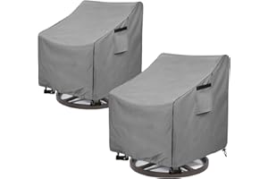 Okcool Outdoor Swivel Chair Cover 2 Pack,Outdoor Furniture Patio Chair Covers Waterproof Clearance,(33"W x 35"D x 38.5"H) Outdoor Lawn Patio Furniture Covers,Grey