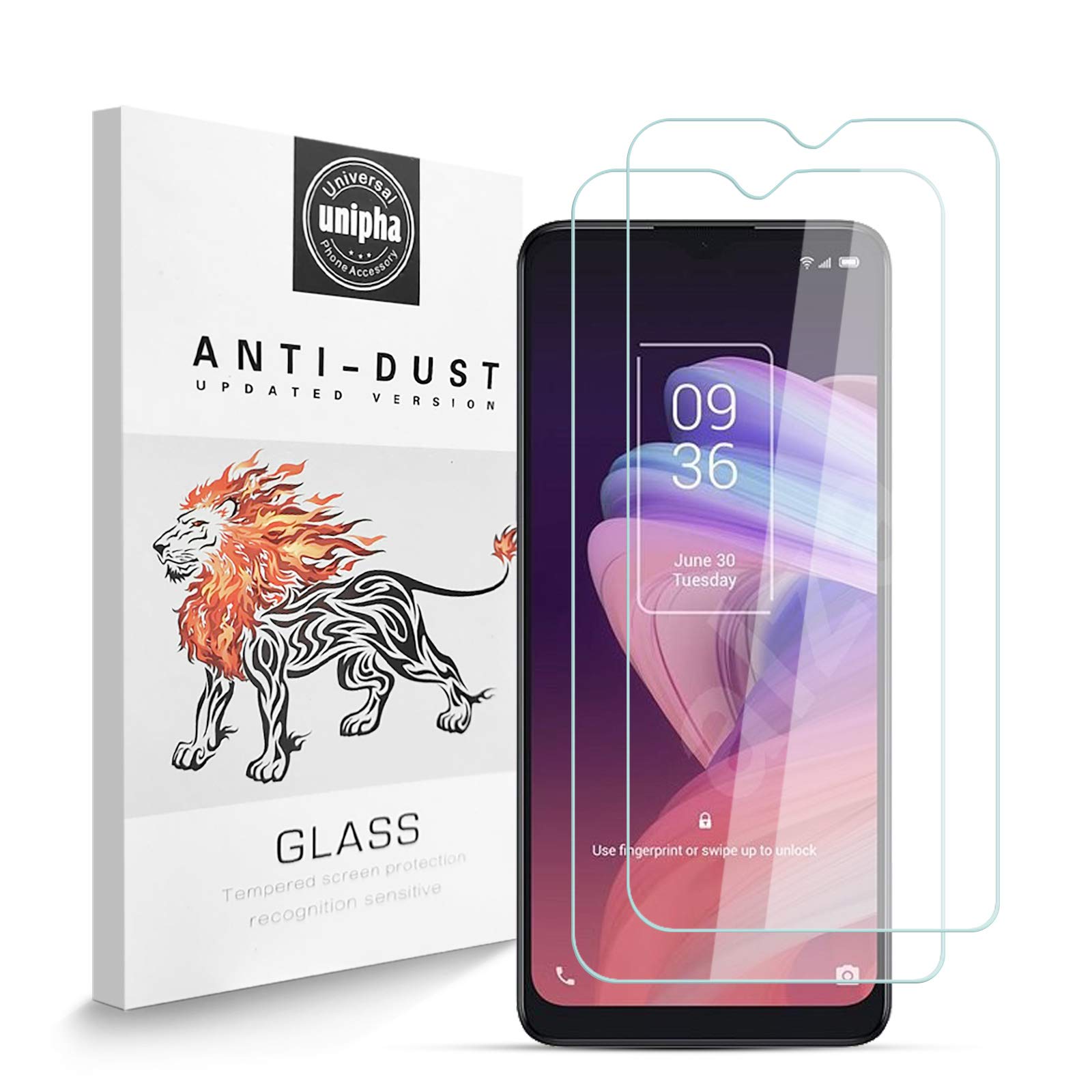 Zidwzidwei Screen Protector for TCL 10 SE [2 Pack], 9H Hardness Tempered Glass, 2.5D High Definition Film, Bubble Free, Screen Protector Compatible with TCL 10 SE