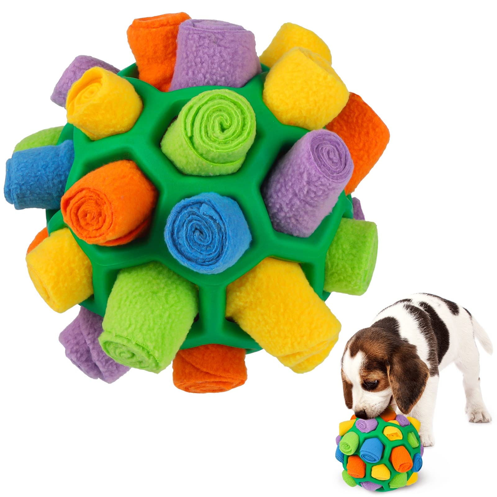 FANTESI Snuffle Ball for Dogs Toys, Interactive Dog Puzzle Toys Educational Foraging Toy Slow Feeder,Bite Resistant Pet Snuffle Ball Toy Dog Toys for Puppy Small Medium Size Dogs