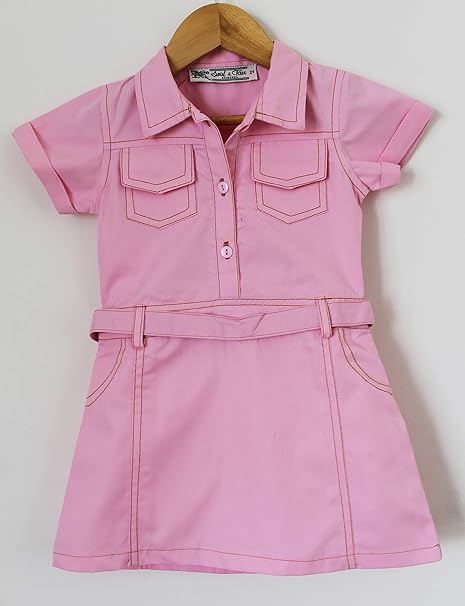 baby pink denim dress