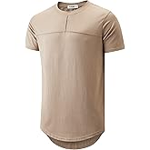 YININF Men's T-Shirts Hipster Short Sleeve Solid Color Crew Neck Cotton Soft Fitted Tees