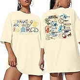 Around The World Shirt Women Magical Oversized Shirt Funny Magic Tour Graphic Tees Funny Traveler Vacation Short Sleeve Top
