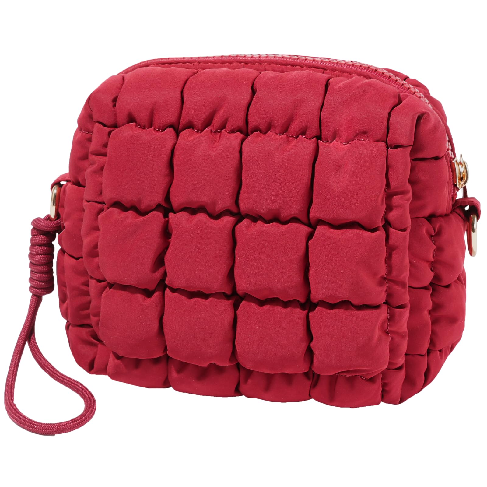 Photo 1 of Unilily Quilted Makeup Bag Puffy Cosmetic Bag Cute Puffer Travel Toiletry Bag for Women, Small Makeup Pouch for Purse Quilted Cosmetic Pouch for Essentials Toiletries, Gift for Women, Girls
