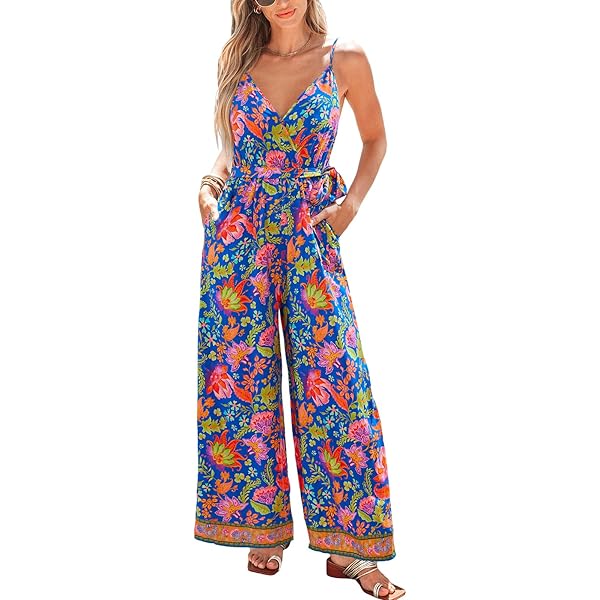 CUPSHE Jumpsuit voor dames, V-hals, korte mouwen, romper, knopen